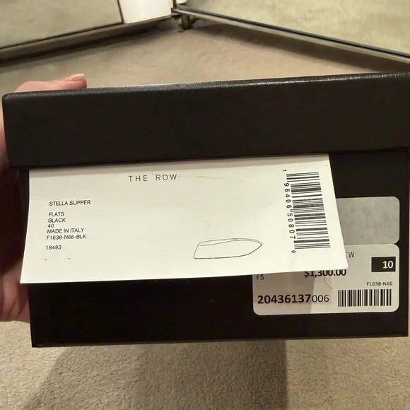 NIB The Row Black Leather Stella Ballet Flats size 10 - Picture 10 of 10